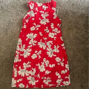 Aryeh Red Asymmetrical A-Line Midi Dress